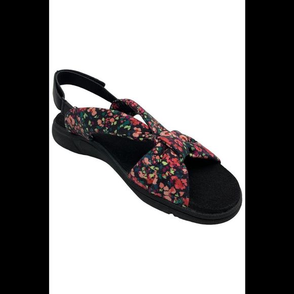 Ryka Floral Print Adjustable Sandals Macy Floral Black - Medium - Picture 1 of 3
